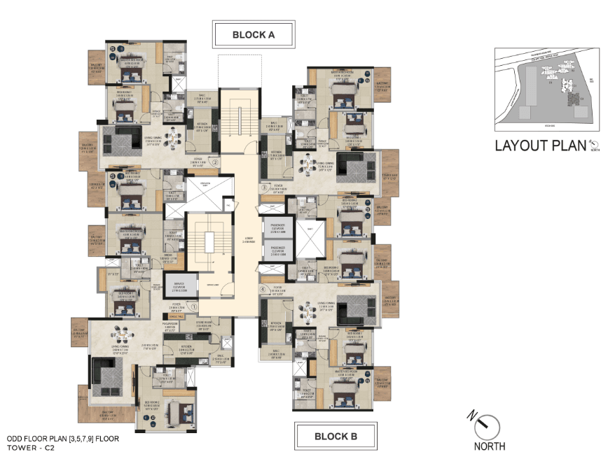 C2 - Odd Floors Plan